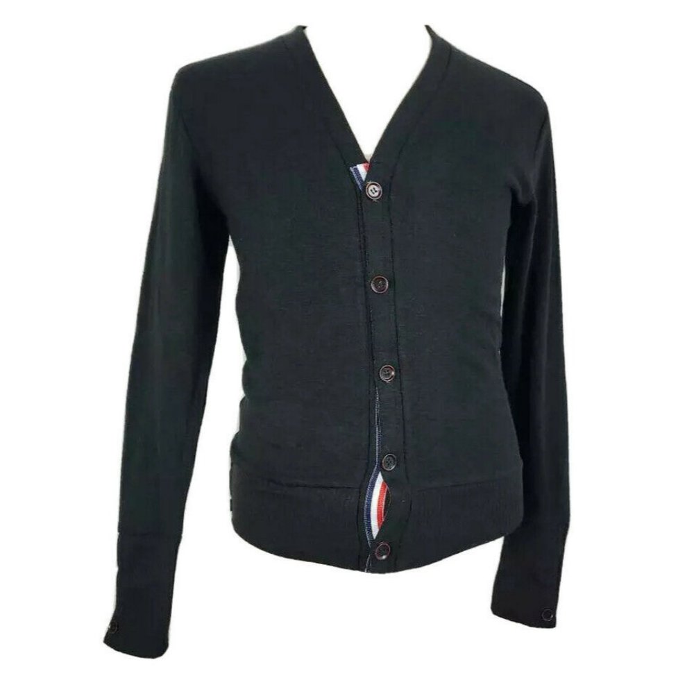Nearkin Cardigan Sweater Black Acrylic Wool Small